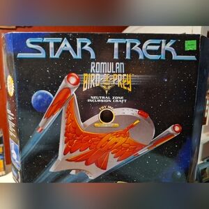 Vintage Star Trek Romulan Bird of Prey Spaceship With Display Stand Instructions